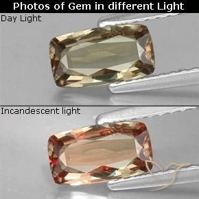 0.87ct طبيعي ذهب عقيق متغير اللون, وسادة, VS-SI