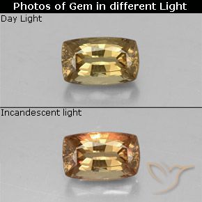 0.97ct طبيعي بني ذهبي عقيق متغير اللون, وسادة, VS-SI