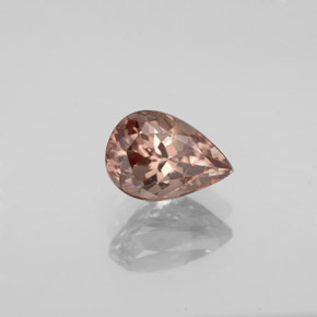 عقيق متغير اللون بنى ذهبى إلى البرتقالى طبيعي، شكل الكمثرى، 1.10 قيراط، قليلا جدا