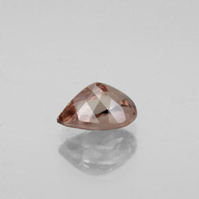 عقيق متغير اللون بنى ذهبى إلى البرتقالى طبيعي، شكل الكمثرى، 1.10 قيراط، قليلا جدا