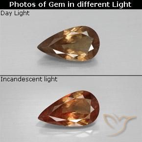 1.77ct طبيعي البني الفاتح عقيق متغير اللون, شكل الكمثرى, VS-SI