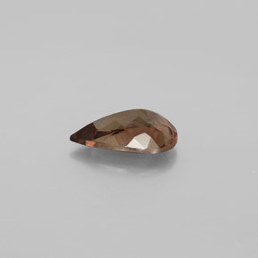 عقيق متغير اللون بنى ذهبى إلى البرتقالى طبيعي، شكل الكمثرى، 2.01 قيراط، قليلا جدا