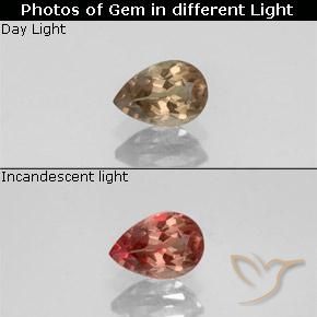 0.57ct طبيعي البني الفاتح عقيق متغير اللون, شكل الكمثرى, قليلا جدا