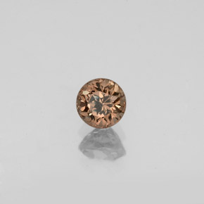 عقيق متغير اللون بنى ذهبى إلى البرتقالى طبيعي، قصة دائرى، 0.61 قيراط، VVS-VS
