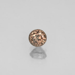 عقيق متغير اللون بنى ذهبى إلى البرتقالى طبيعي، قصة دائرى، 0.53 قيراط، قليلا جدا