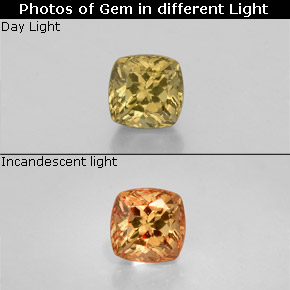 عقيق متغير اللون بنى ذهبى إلى البرتقالى طبيعي، قطع وسادة، 0.50 قيراط، قليلا جدا