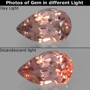 عقيق متغير اللون بنى فاتح متوسط طبيعي، شكل الكمثرى، 0.46 قيراط، قليلا جدا