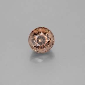 عقيق متغير اللون بنى ذهبى إلى البرتقالى طبيعي، قصة دائرى، 1.30 قيراط، VVS