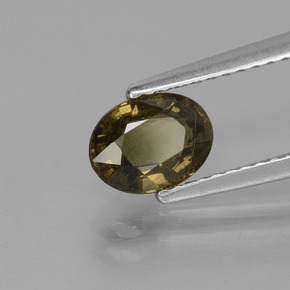 عقيق متغير اللون بنى مخضر إلى أحمر وردى طبيعي، قصة بيضاوى، 1.14 قيراط، VS-SI