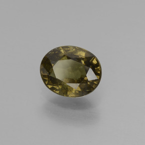 عقيق متغير اللون بنى مخضر إلى أحمر وردى طبيعي، قصة بيضاوى، 1.51 قيراط، VS-SI