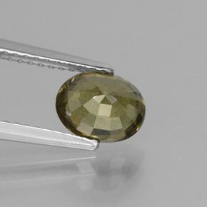 عقيق متغير اللون بنى مخضر إلى أحمر وردى طبيعي، قصة بيضاوى، 1.51 قيراط، VS-SI