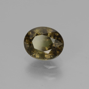 عقيق متغير اللون بنى مخضر إلى أحمر وردى طبيعي، قصة بيضاوى، 1.86 قيراط، VS-SI