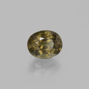 عقيق متغير اللون بنى مخضر إلى أحمر وردى طبيعي، قصة بيضاوى، 1.49 قيراط، VS-SI