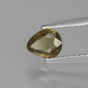 عقيق متغير اللون بنى مخضر إلى أحمر وردى طبيعي، شكل الكمثرى، 0.55 قيراط، قليلا جدا