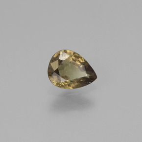 عقيق متغير اللون أخضر إلى أحمر وردي طبيعي، شكل الكمثرى، 0.73 قيراط، قليلا جدا