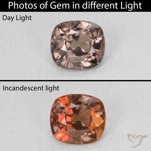1.02ct طبيعي بنى فاتح متوسط عقيق متغير اللون, وسادة, VVS-VS