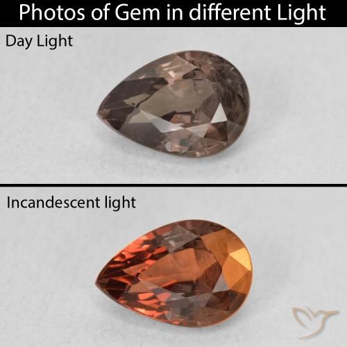 1.28ct طبيعي بنى فاتح متوسط عقيق متغير اللون, شكل الكمثرى, قليلا جدا