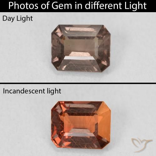 1.18ct طبيعي بنى فاتح متوسط عقيق متغير اللون, قص الزمرد, قليلا جدا