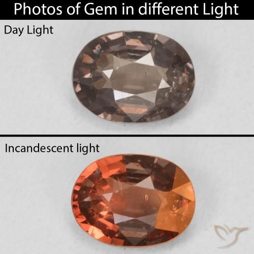 1.18ct طبيعي بنى فاتح متوسط عقيق متغير اللون, بيضوي, قليلا جدا