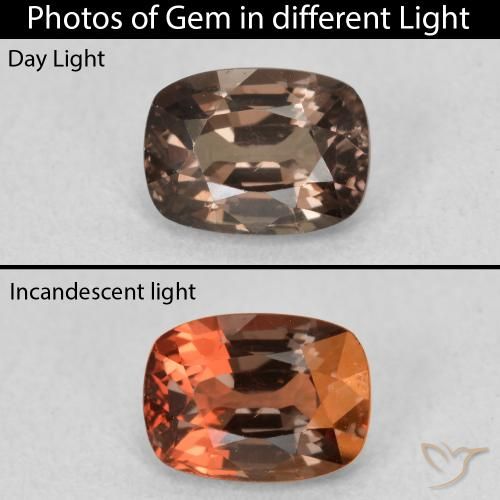 1.17ct طبيعي بنى فاتح متوسط عقيق متغير اللون, وسادة, VVS