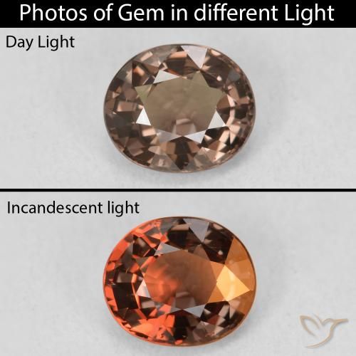 1.35ct طبيعي بنى متوسط عقيق متغير اللون, بيضوي, VVS