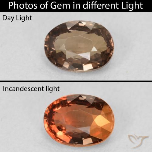 1.16ct طبيعي بنى متوسط عقيق متغير اللون, بيضوي, VVS