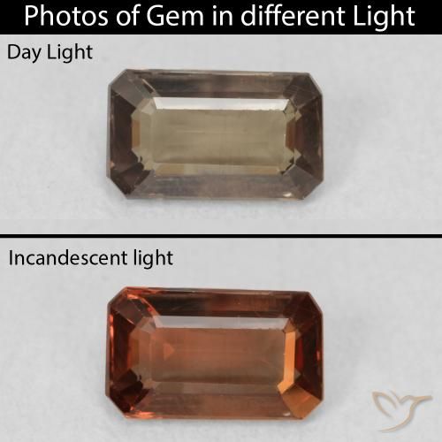 1.02ct طبيعي Medium Dark-Brown عقيق متغير اللون, قص الزمرد, قليلا جدا