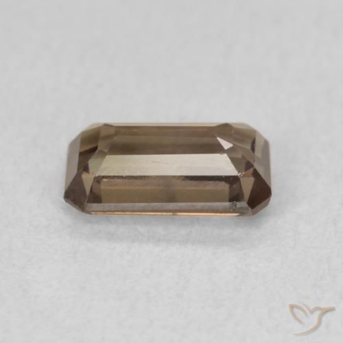 عقيق متغير اللون Medium Dark-Brown طبيعي، ثمانى / قصة زمرد، 1.02 قيراط، قليلا جدا