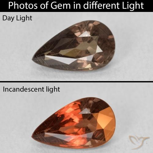 1.41ct طبيعي بني غامق عقيق متغير اللون, شكل الكمثرى, قليلا جدا