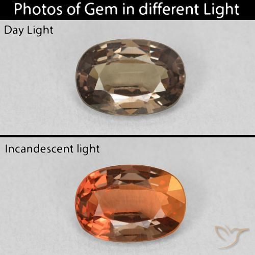 1.07ct طبيعي بنى فاتح متوسط عقيق متغير اللون, بيضوي, VVS-VS