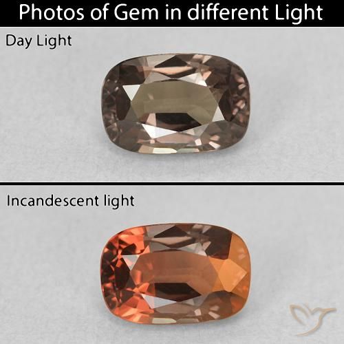 0.97ct طبيعي بنى فاتح متوسط عقيق متغير اللون, وسادة, VVS