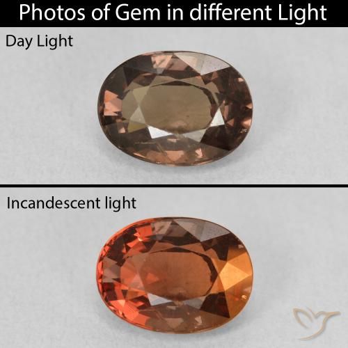 1.64ct طبيعي بنى فاتح متوسط عقيق متغير اللون, بيضوي, قليلا جدا