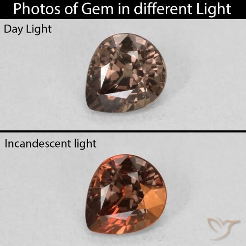 0.97ct طبيعي بني غامق عقيق متغير اللون, شكل الكمثرى, قليلا جدا