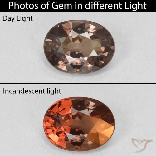 1.21ct طبيعي بني غامق عقيق متغير اللون, بيضوي, VVS-VS