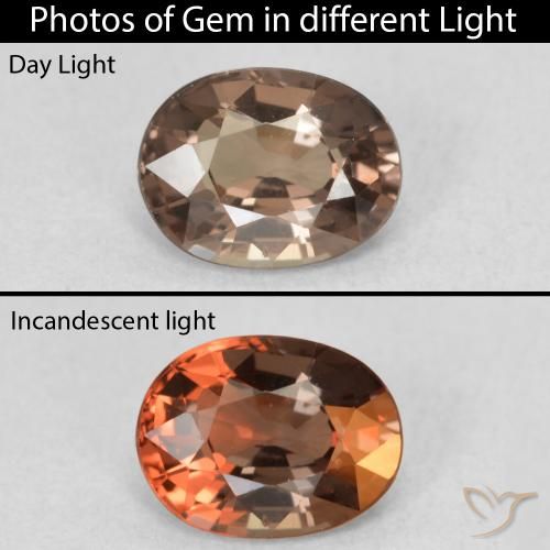 1.13ct طبيعي بني غامق عقيق متغير اللون, بيضوي, VVS-VS