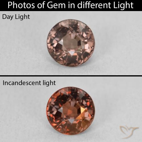1.15ct طبيعي بنى فاتح متوسط عقيق متغير اللون, دائري, قليلا جدا