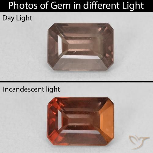 1.70ct طبيعي بنى فاتح متوسط عقيق متغير اللون, قص الزمرد, قليلا جدا