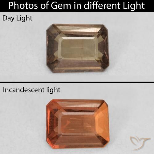 0.91ct طبيعي بني غامق عقيق متغير اللون, قص الزمرد, قليلا جدا