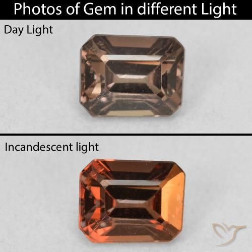 0.97ct طبيعي بنى فاتح متوسط عقيق متغير اللون, قص الزمرد, قليلا جدا