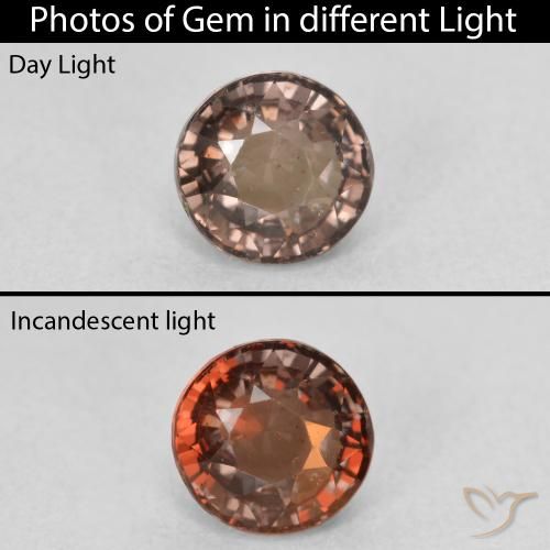1.11ct طبيعي بني غامق عقيق متغير اللون, دائري, قليلا جدا