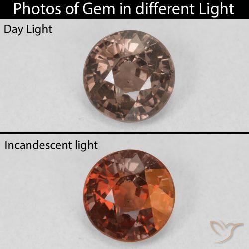 1.29ct طبيعي بنى فاتح متوسط عقيق متغير اللون, دائري, قليلا جدا