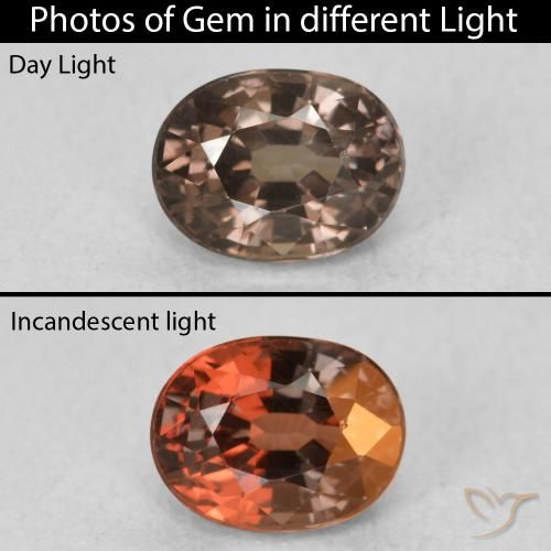 0.98ct طبيعي بني غامق عقيق متغير اللون, بيضوي, VVS
