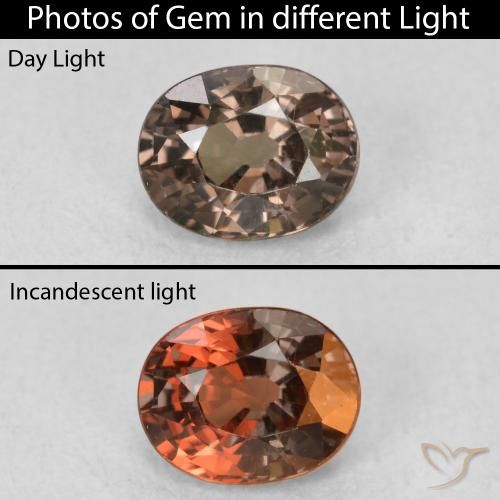 1.05ct طبيعي بني غامق عقيق متغير اللون, بيضوي, VVS