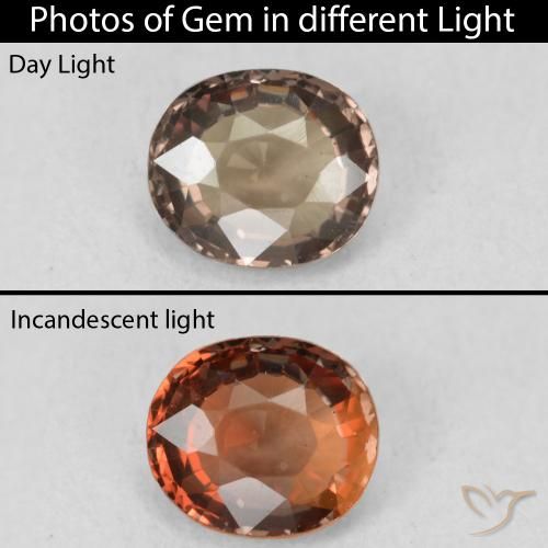 1.16ct طبيعي بني غامق عقيق متغير اللون, بيضوي, VVS