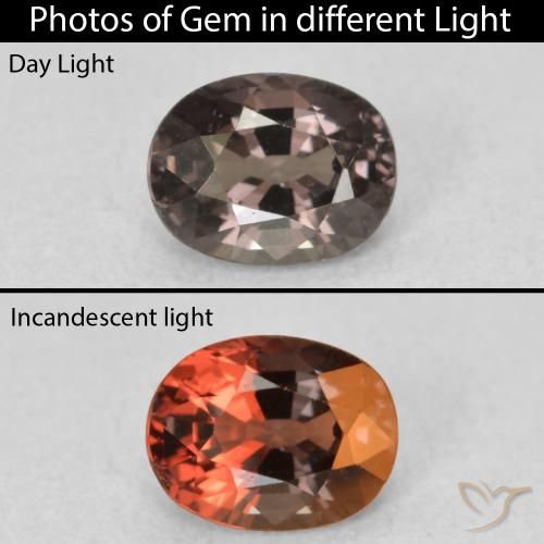 0.92ct طبيعي بنى عين الجمل عقيق متغير اللون, بيضوي, VVS
