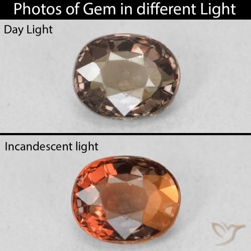 0.96ct طبيعي بنى عين الجمل عقيق متغير اللون, بيضوي, VVS