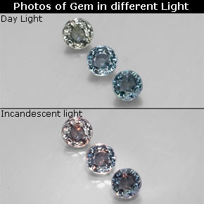 أحجار ياقوت أزرق متغير اللون متعدد الألوان طبيعية، قصة دائرى، VVS-VS، وزنها  قيراط