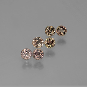 ياقوت أزرق متغير اللون طبيعي بلون متعدد الألوان، وزن ‎‎ قيراط، شكل دائري، مقاس ‎3.91‎ مم