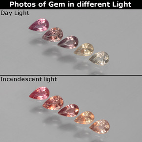 أحجار زفير متغير اللون متعدد الألوان طبيعية، شكل الكمثرى، قليلا جدا، وزنها  قيراط