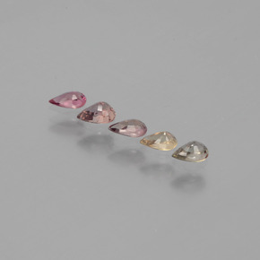 أحجار زفير متغير اللون متعدد الألوان طبيعية، شكل الكمثرى، قليلا جدا، وزنها  قيراط